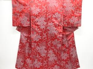 大正ロマン　草花模様織り出し着物